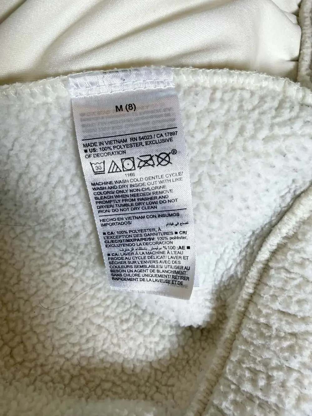 Old Navy Girls  Full-Zip Sherpa Fleece Jacket With Smiley Face Patch Size M 8